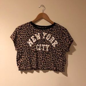 Cheetah Detailed NYC Crop Top